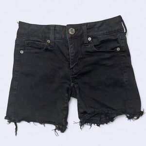 American Eagle Black Denim Shorts - Size 0
